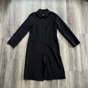 Carol Cohen Collectives Black Trench Coat Lightweight Long Jacket Missy Size 6